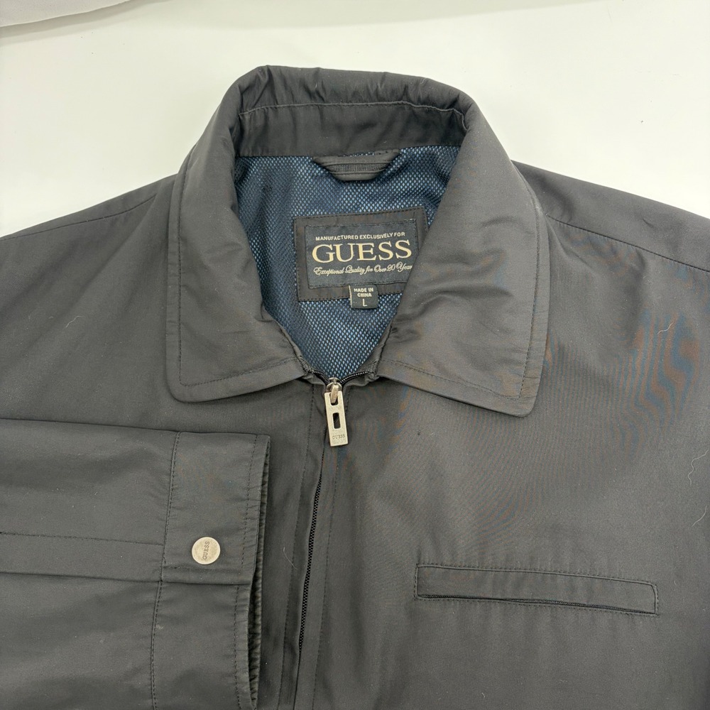 GUESS Mens Black Full Zip Mesh Lined Lightweight Jacket 118AP265 Size L